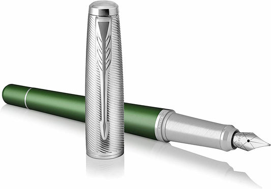 Parker Urban Premium Green Fountain Pen - Füllfederhalter M + 2x Patrone blau