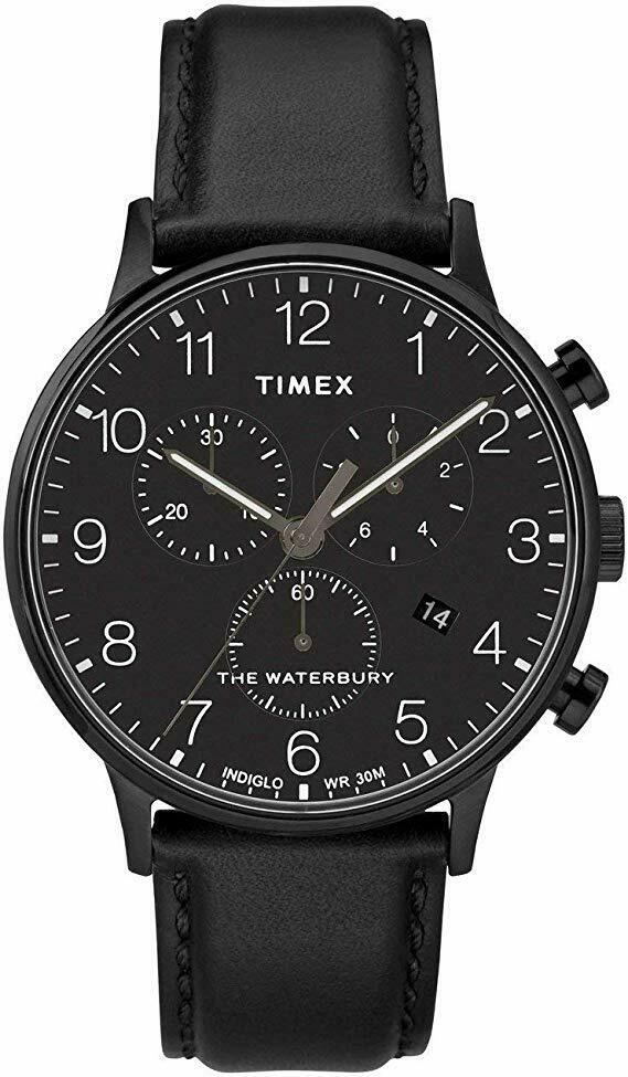 Timex Waterbury Chronograph TW2R71800 - Herrenuhr Edelstahl - Lederband - Ø40mm