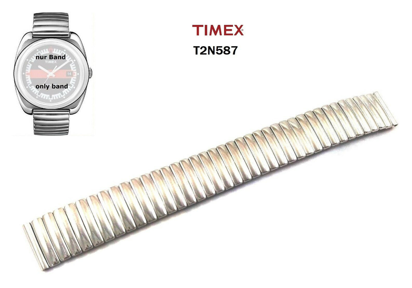 Timex Ersatzarmband Flexband T2N587 Original's 1970's Herrenuhr - passt T2N585