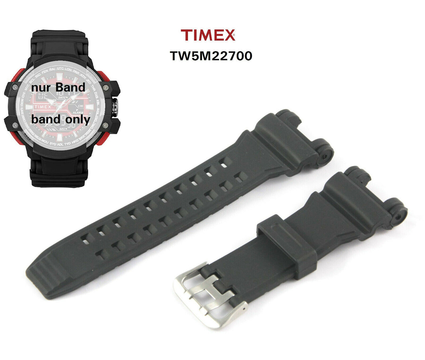 Timex Ersatzarmband TW5M22700 Men's Tactic DGTL - passt auch TW5M22600, TW5M2280
