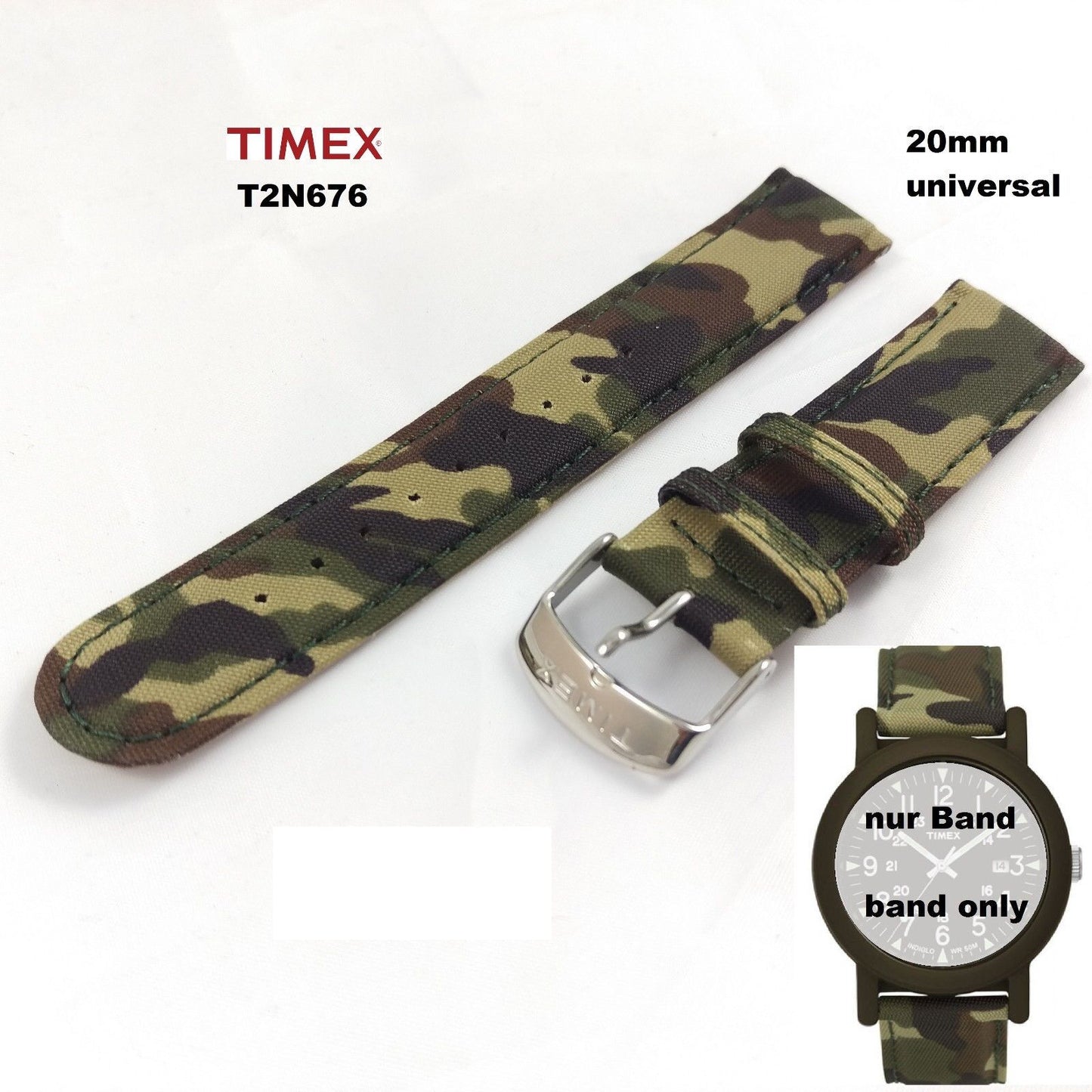 Timex Ersatzarmband T2N676 Camper Originals - 20mm Band - universal Ersatzband